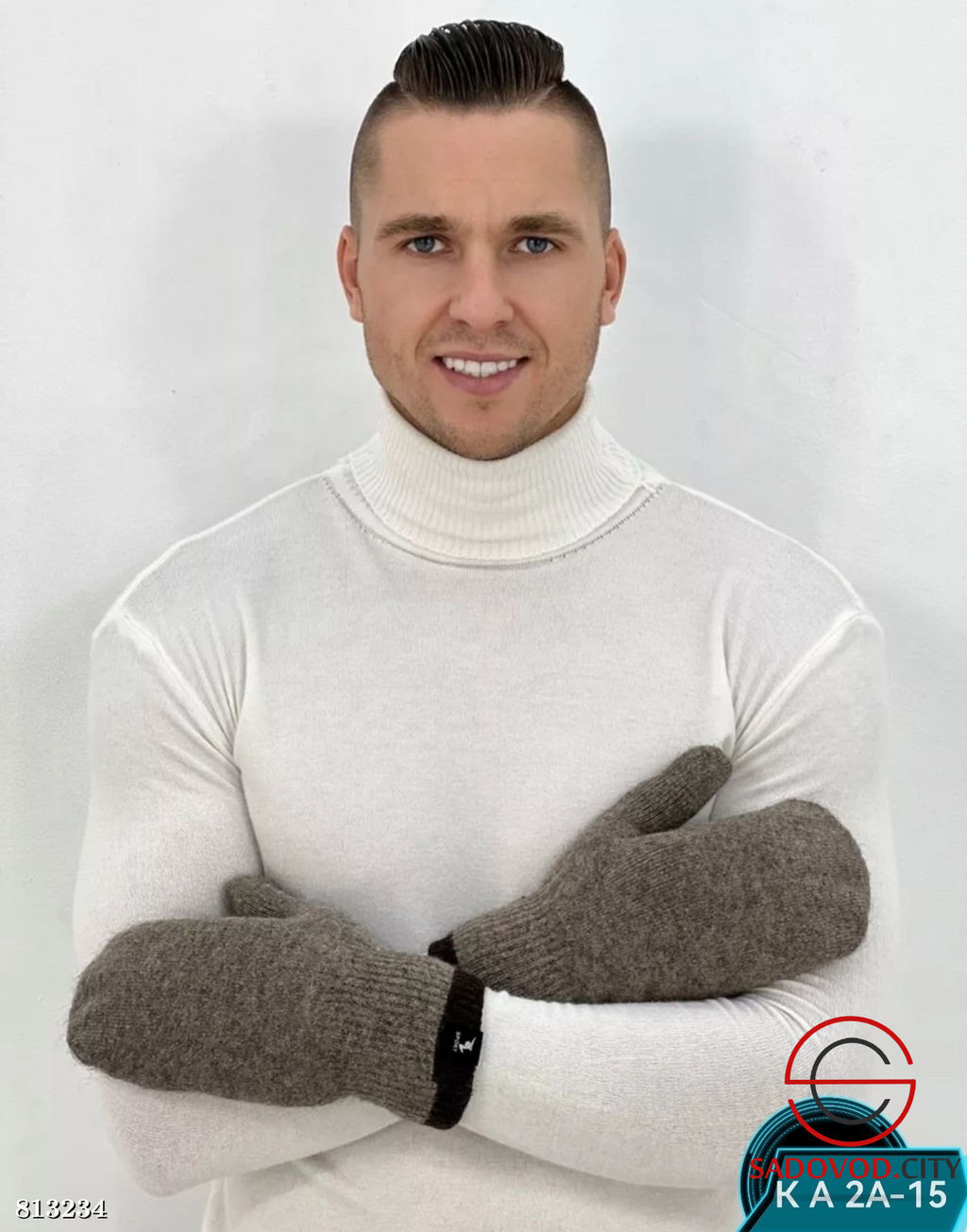 Мужские тёплые варежки с мехом - Bruno фото 3