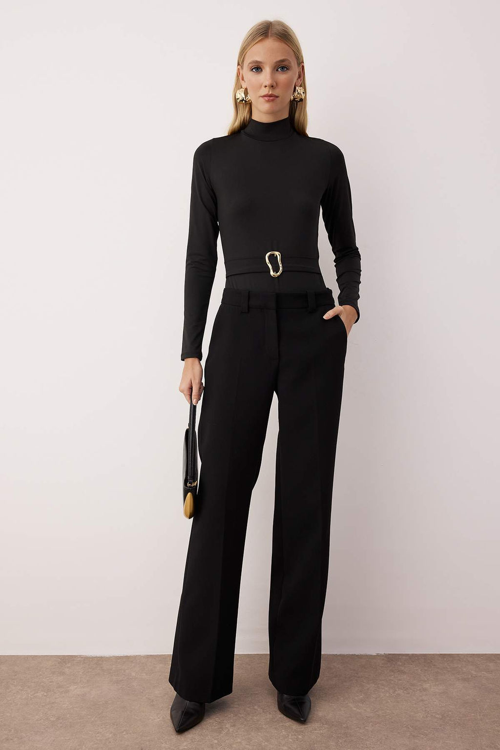 Siyah Fitted/Vucuda Oturan Aksesuar Detayl? C?tc?tl? Esnek Orme Body TWOAW26BD00006 - Trendyolmilla фото 2