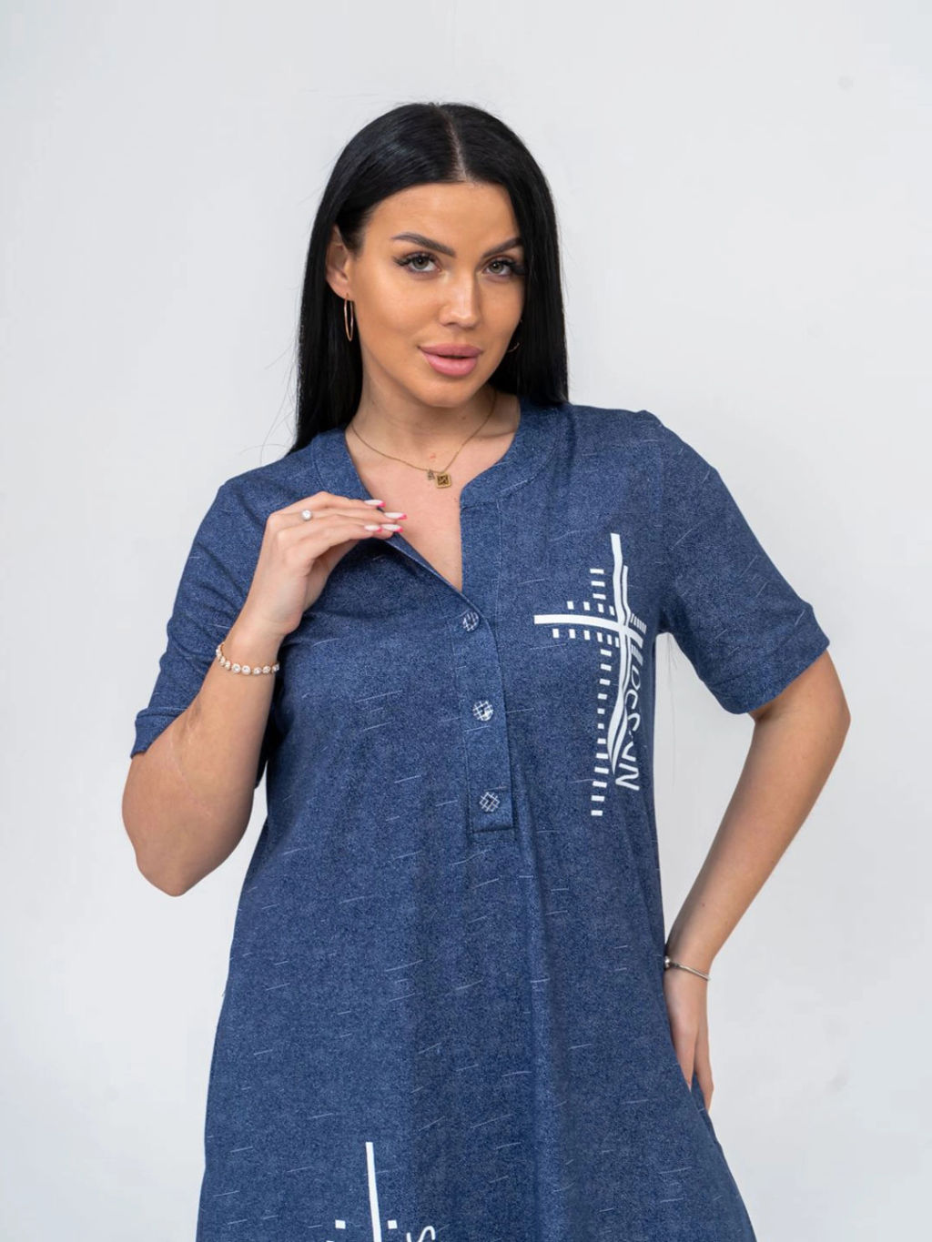 Платье женское, цвет синий