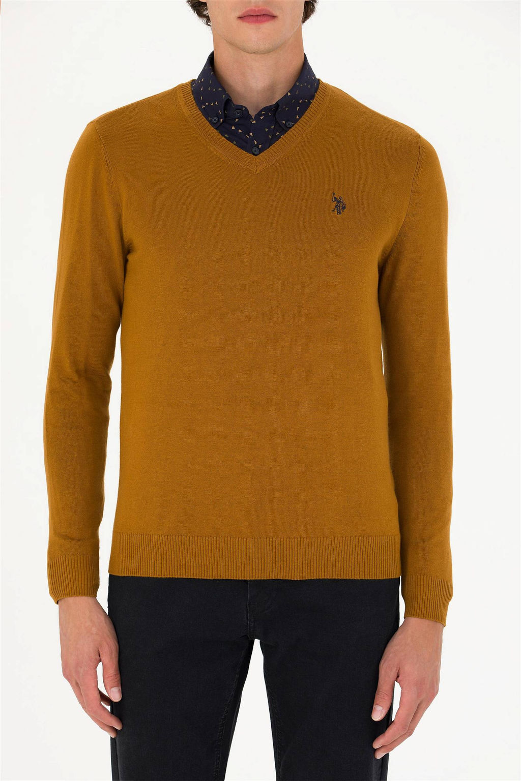 U. S. Polo Assn Мужской базовый свитер кокосового цвета - U.s. polo assn фото 6