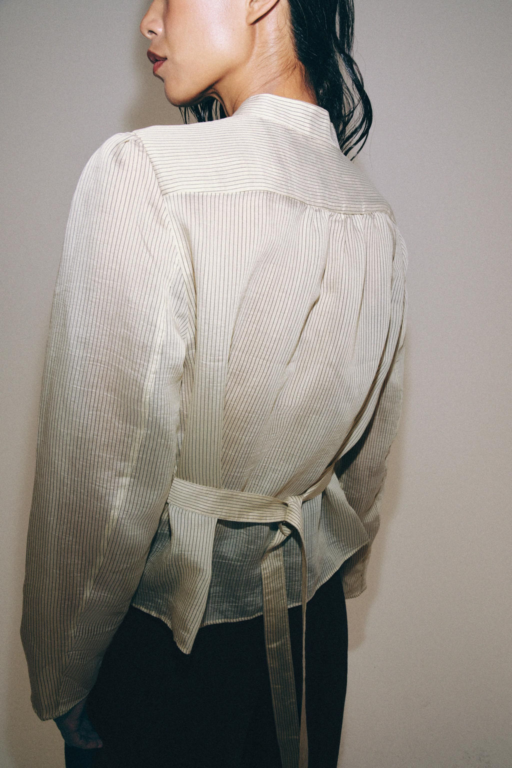 CAMISA RAYAS ALAMARES ZW COLLECTION / Crudo / Negro