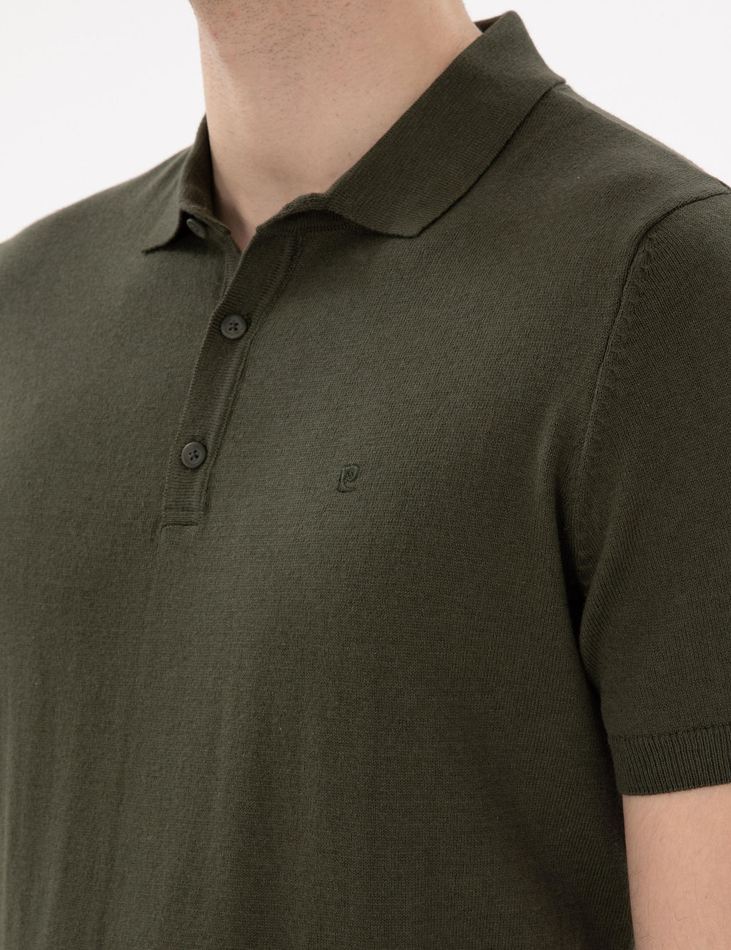 Haki Slim Fit D__meli Polo Yaka Triko Ti__rt - Pierre cardin фото 7