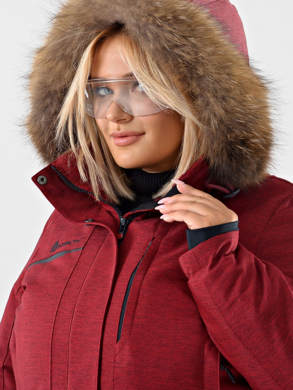 Женская городская парка / куртка Azimuth В 221/21864-1_77 Бордовый (БР)  фото 6