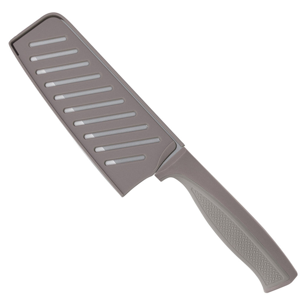 Нож топорик Комфорт 16см из нержавеющей стали, s1,8мм, ширина 6см, ручка из ударопрочного пластика с силиконовой вставкой, коричневый, в пластмассовом чехле, на картоне, TalleR (Китай) - Домашняя мода фото 2