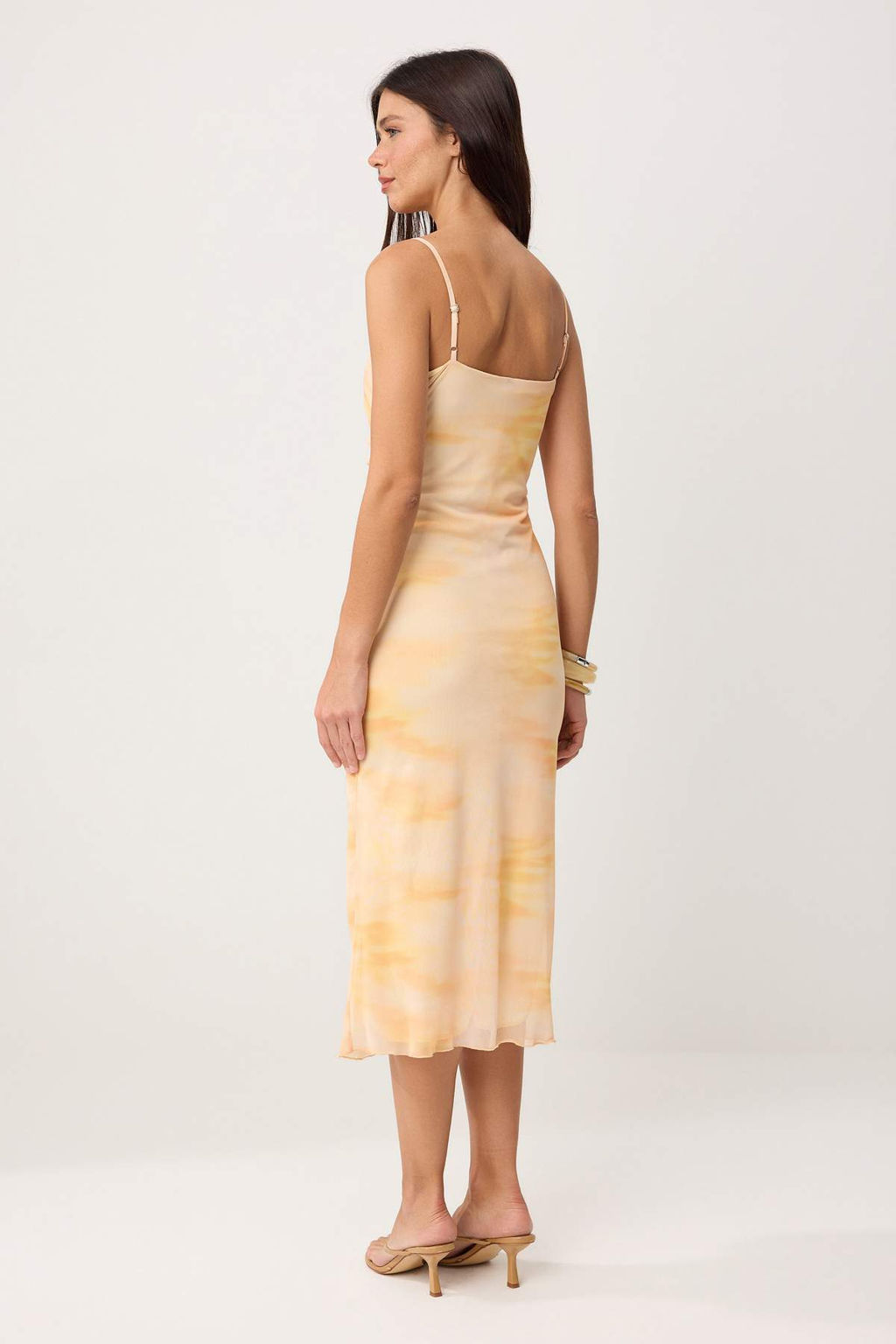 Ac?k/Bebe Mavi Soyut Bodycon Ask?l? Straplez Kolsuz Tul Orme Elbise TWOSS26EL00482 - Trendyolmilla фото 8