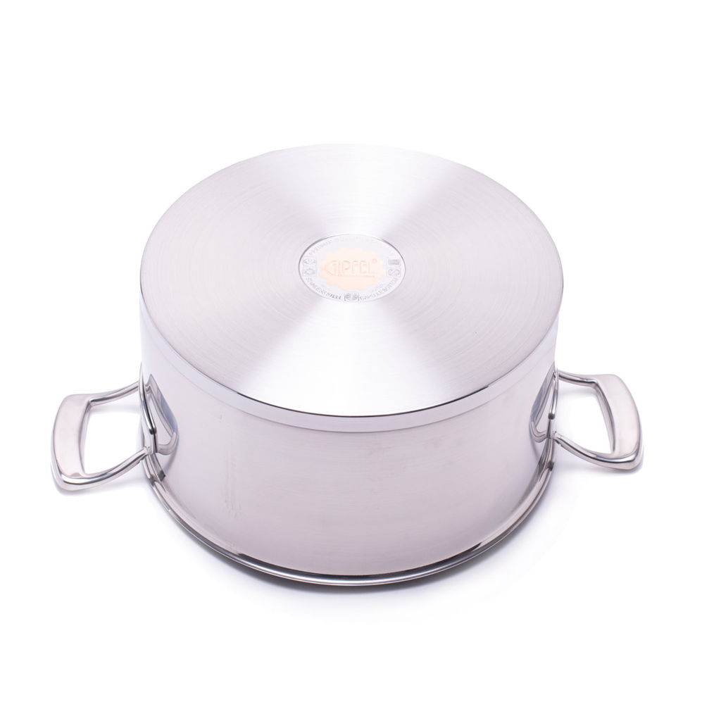 1235 GIPFEL Кастрюля PRESTIGE 24х12см/5л, со стеклянной крышкой, с индукционным капсульным дном. Материал: нерж. сталь 18/10. Толщина: 0,7мм / 5мм  фото 4