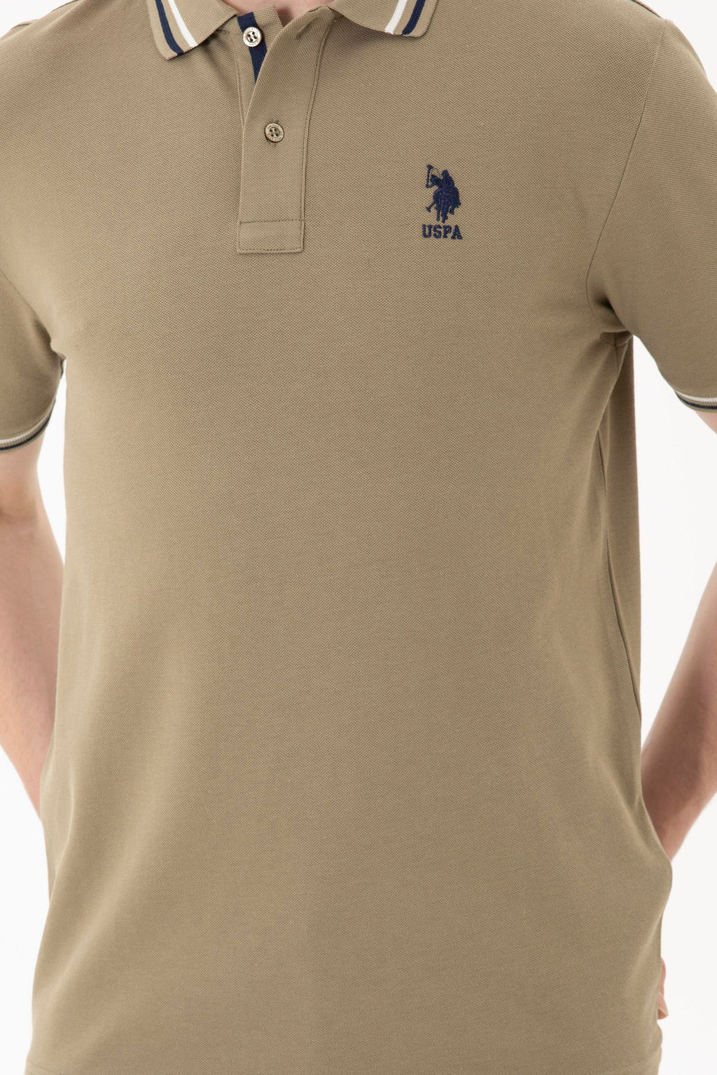 Футболка мужская U.S. Polo Assn хаки хлопок  фото 13