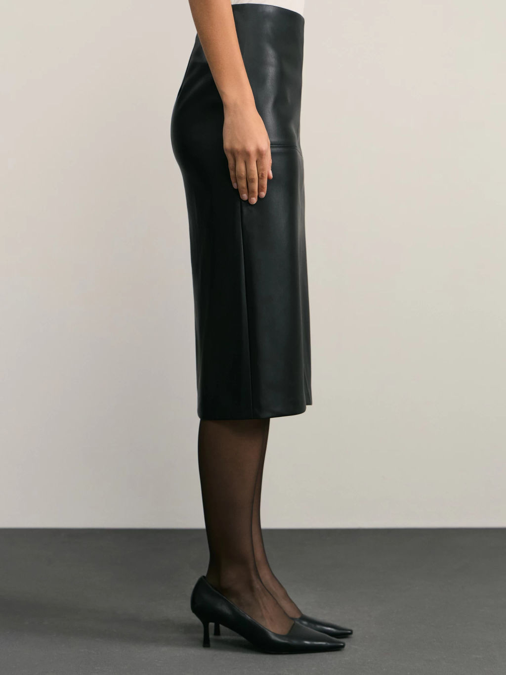 Юбка миди из искусственной кожи / Zarina  фото 4