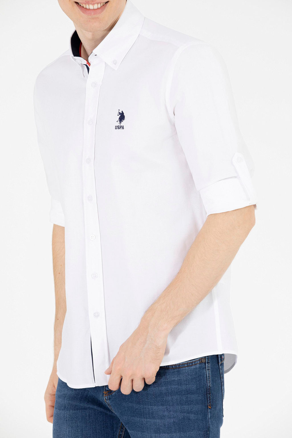 U. S. Polo Assn / Мужская белая рубашка с длинным рукавом - U.s. polo assn фото 6