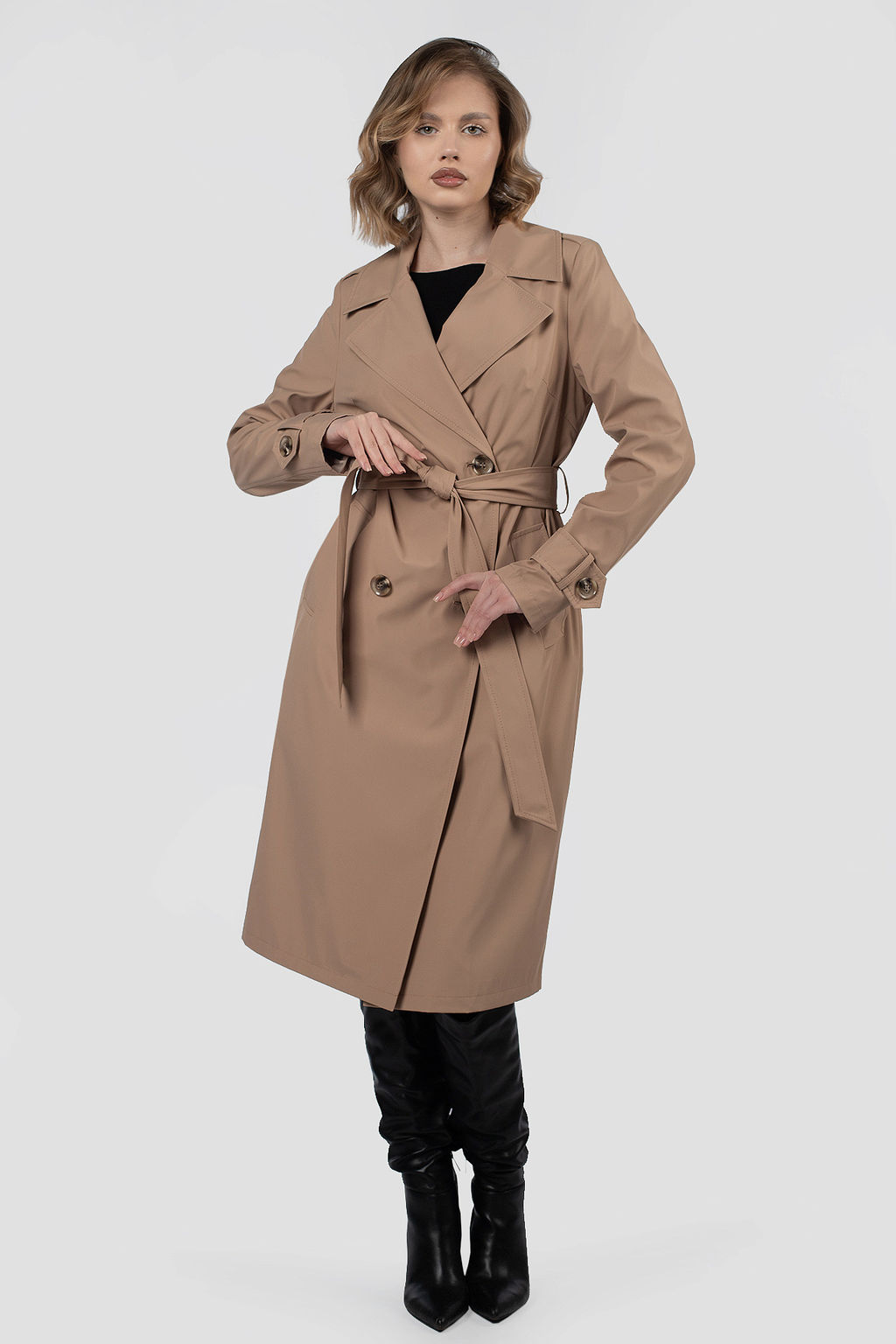 03-3425 Плащ женский (пояс) - El podio фото 6