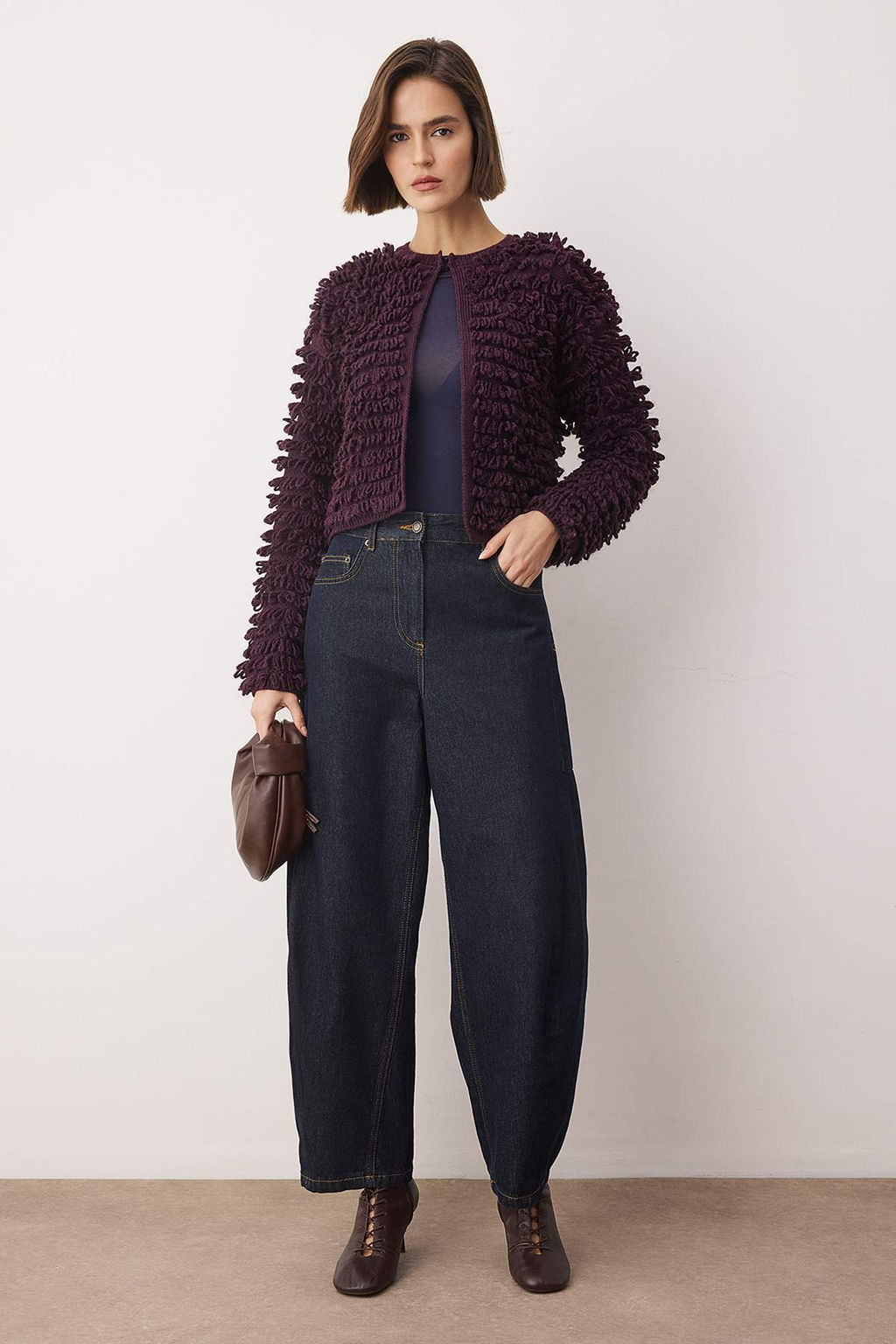 Mor Bisiklet Yaka Dokulu Triko H?rka TWOAW26HI00300 - Trendyolmilla фото 2