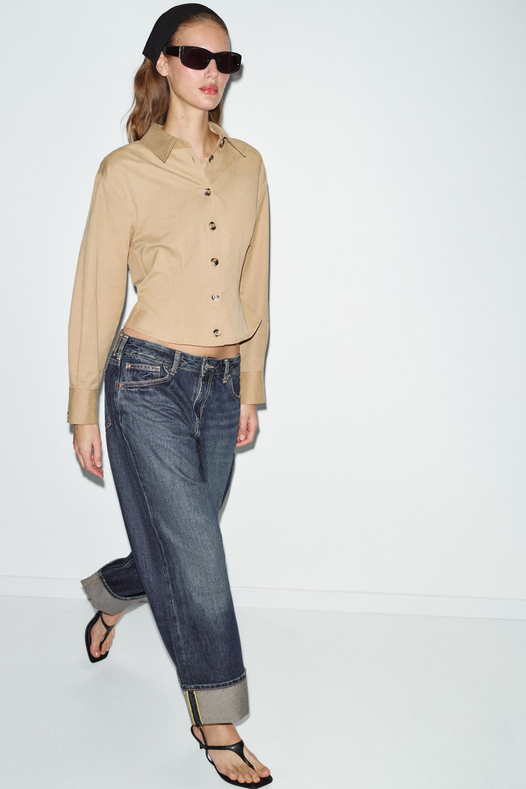 Z1975 RELAXED FIT JEANS WITH TURN-UP HEMS - Zara фото 21