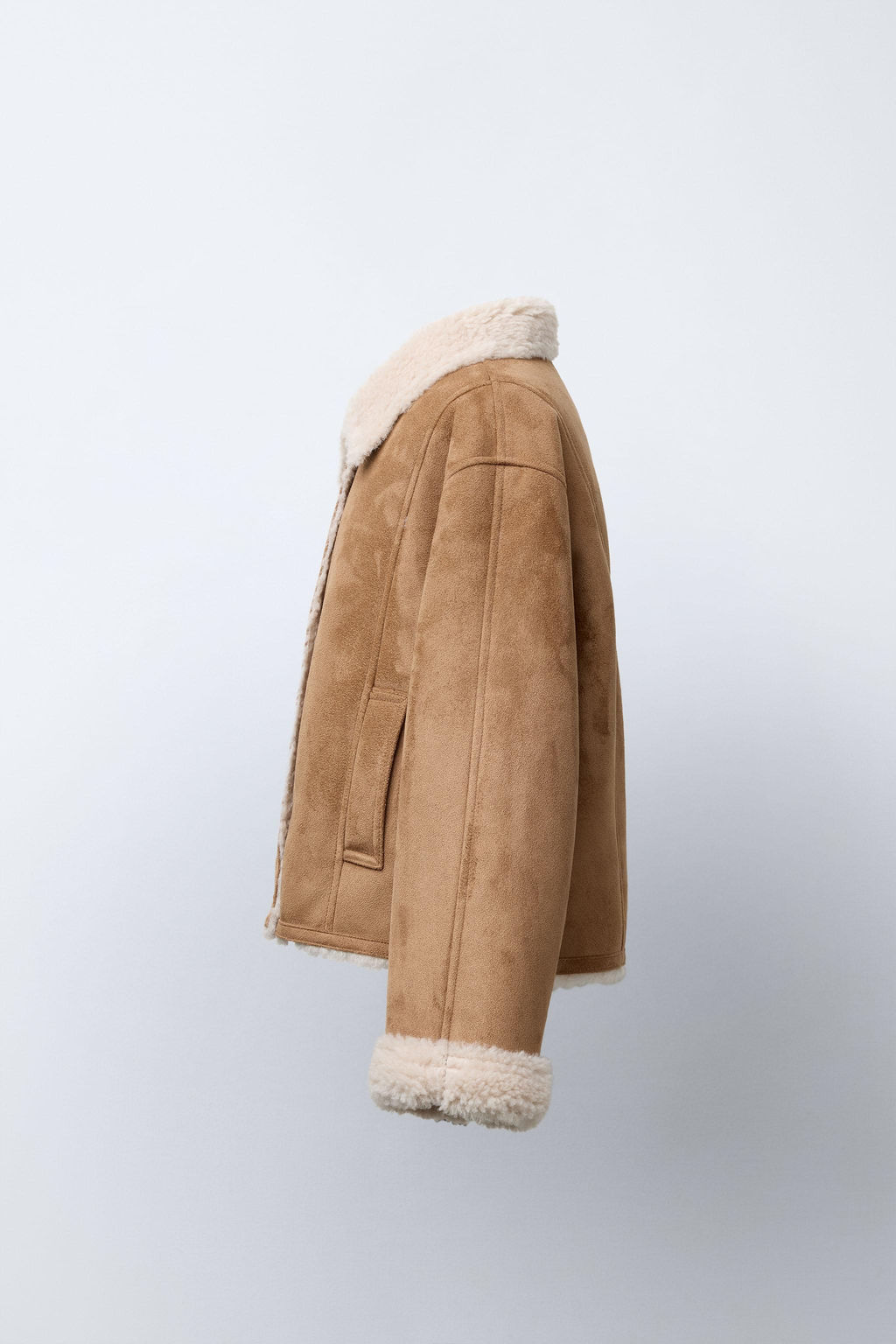 DOUBLE-FACED FAUX SHEARLING JACKET - Zara фото 3