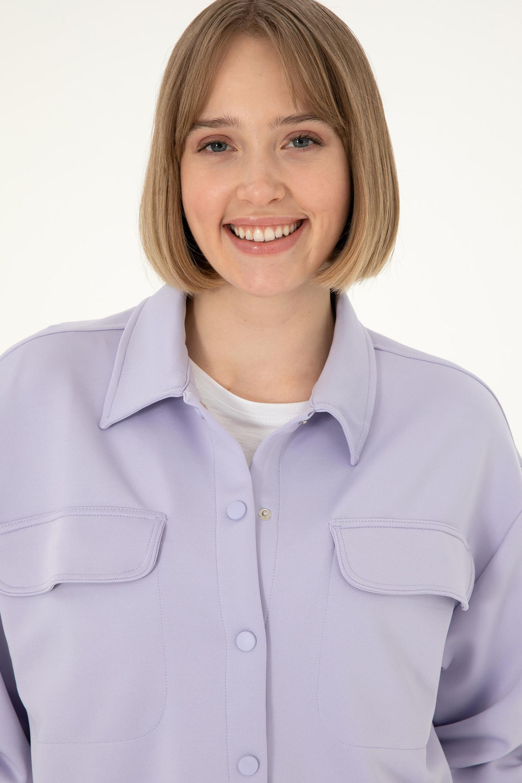Женская сиреневая трикотажная рубашка Неожиданная скидка в корзине - U.s. polo assn фото 9