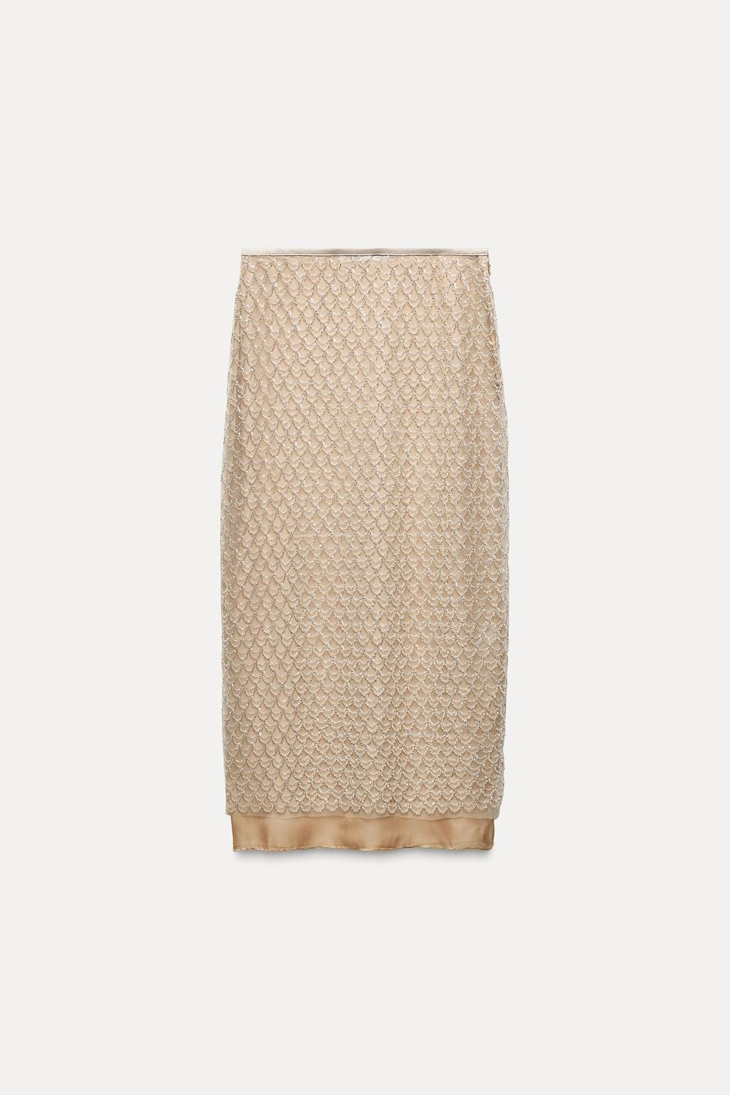 BEADED SEQUINNED MIDI SKIRT - Zara фото 2