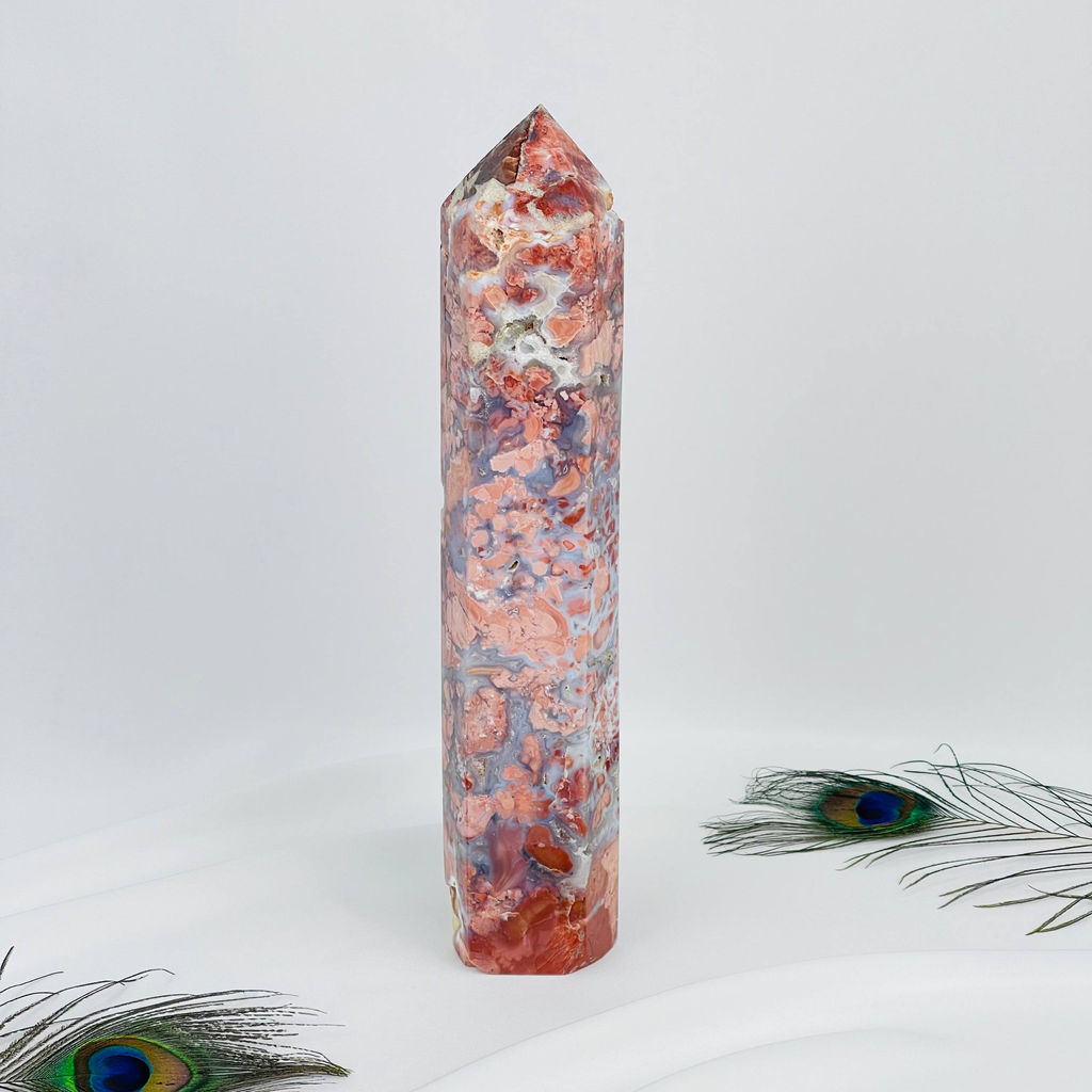 Кристалл из розового цветочного Агата