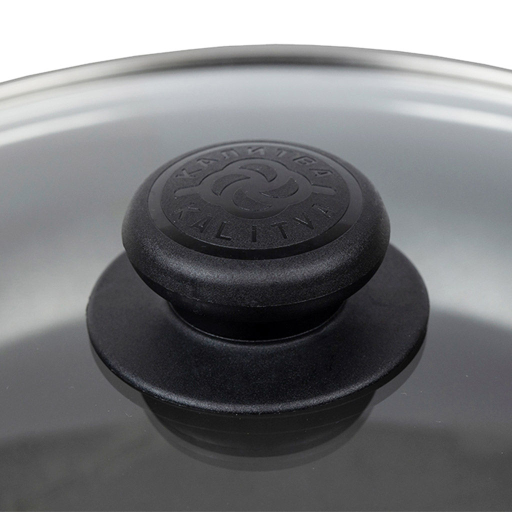 Атлас Сотейник с антипригарным покрытием д24см, h6,3см, s1,5мм, стеклянная крышка, бакелитовая ручка (Россия) - Домашняя мода фото 6