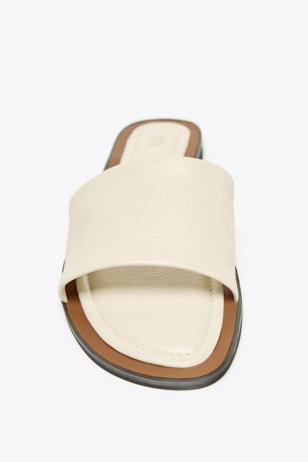 SOFT LEATHER SLIDES - Zara фото 4
