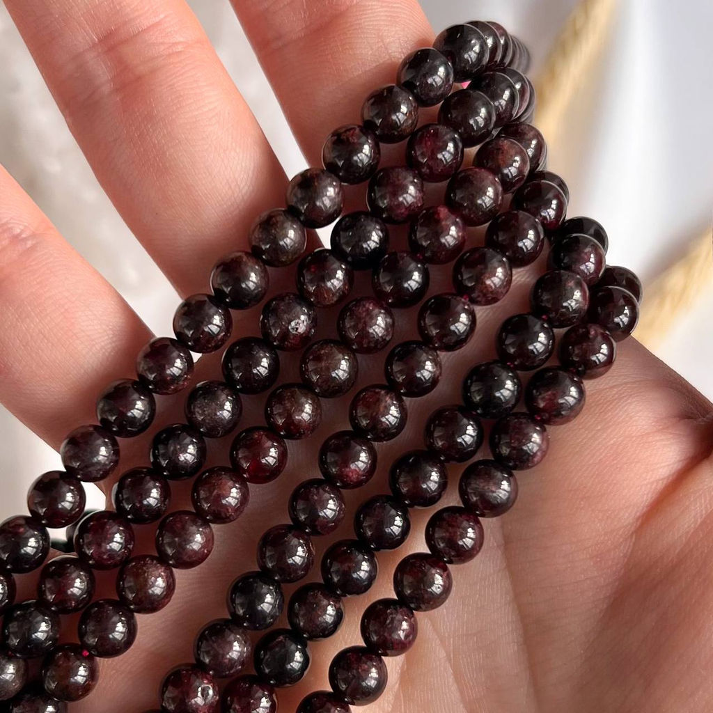 Бусины для украшений из Граната (60 бусин) 39 см