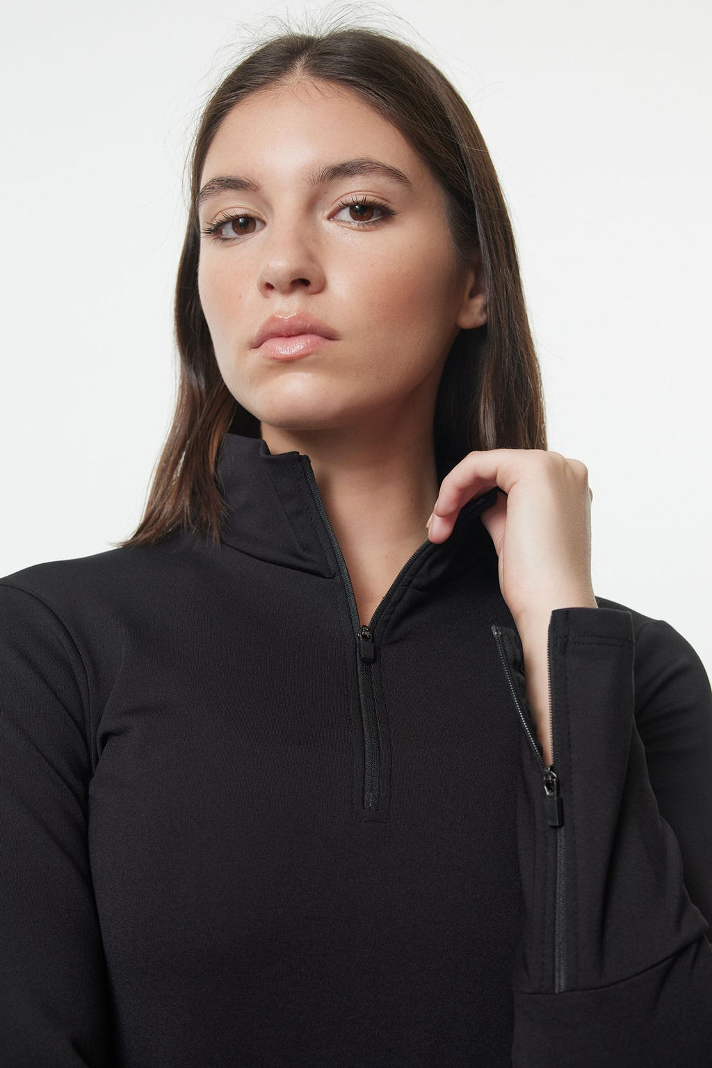 TRENDYOLMILLA Siyah Ekstra S?cak Tutan Fermuarl? Polar K?sl?k Orme Spor Sweatshirt THMAW25SW00004  фото 2