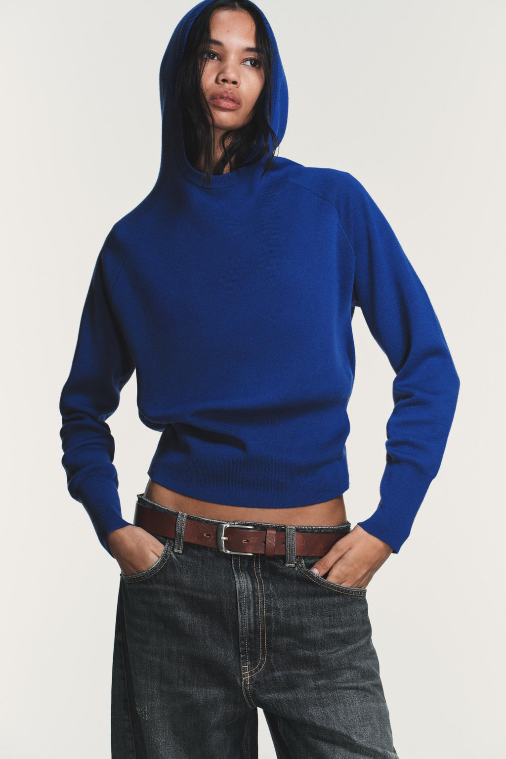 PLAIN KNIT HOODIE JUMPER - Zara фото 2