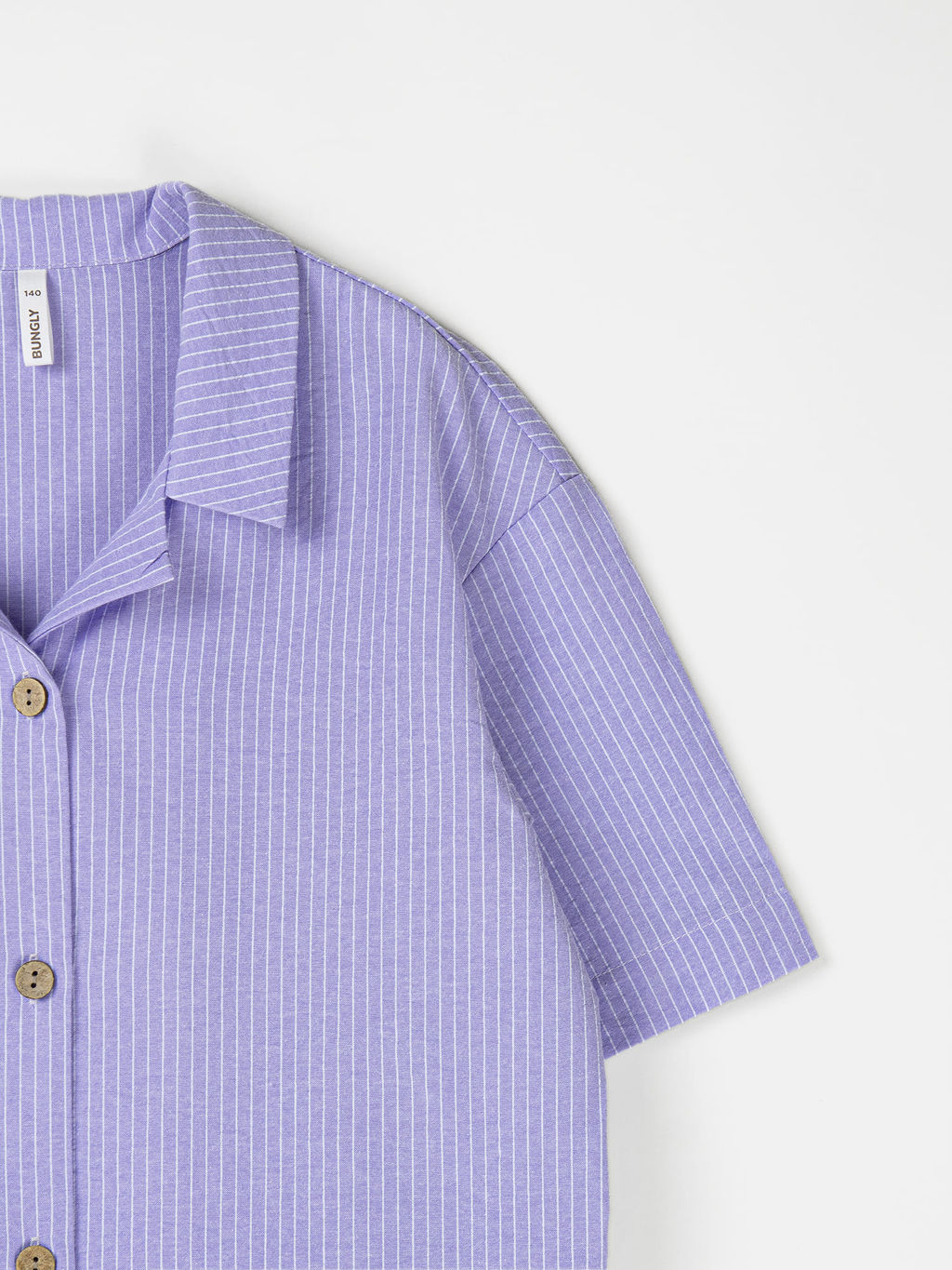 Рубашка хлопковая Лаванда с коротким рукавом 7+ - Bungly фото 3