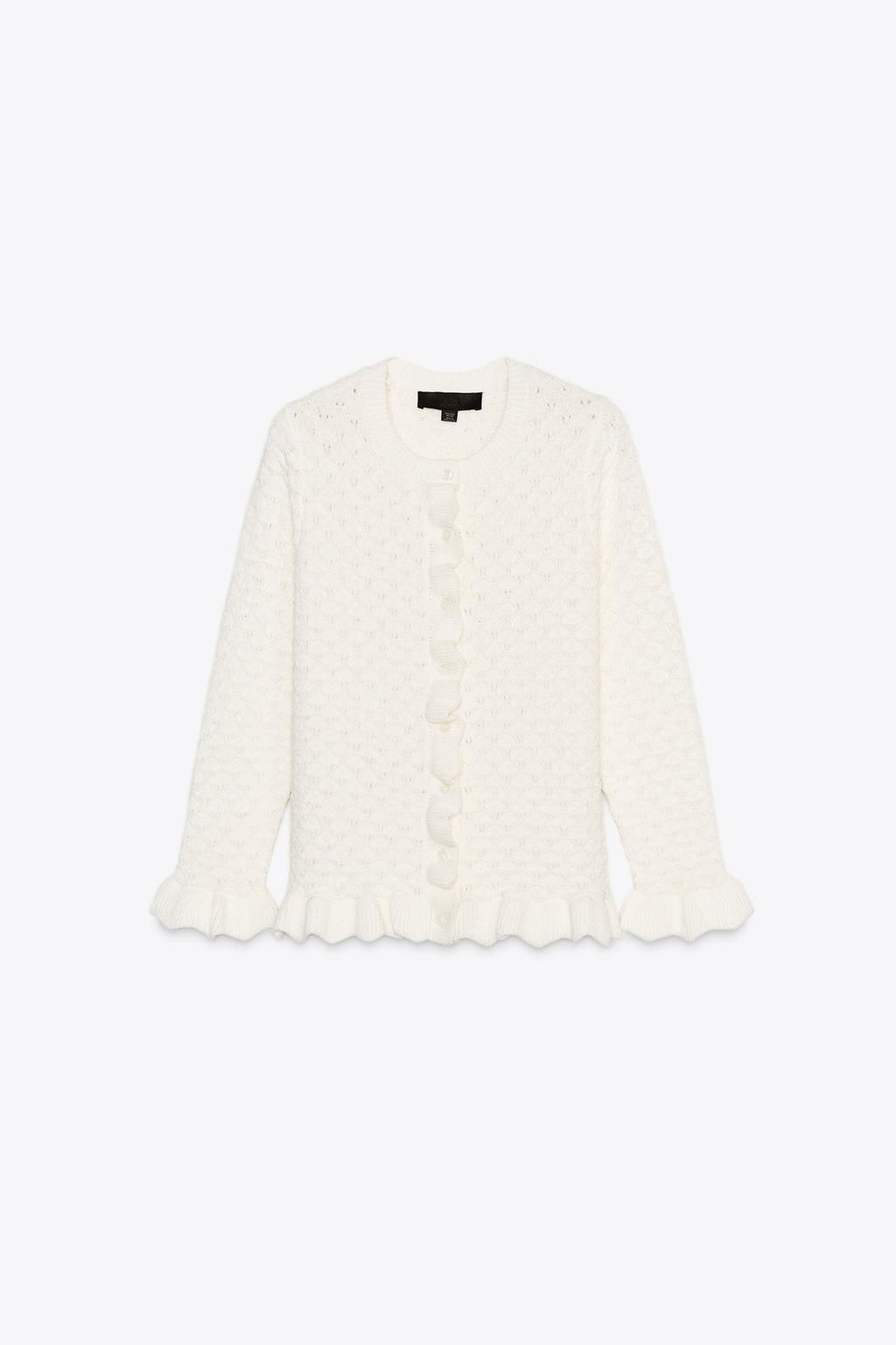 RUFFLED KNIT CARDIGAN - Zara фото 5