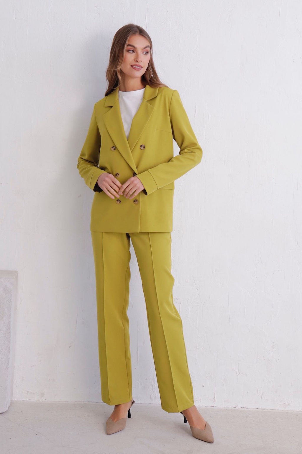 11725 Брюки со стрелками в цвете шартрез - Martichelli фото 15