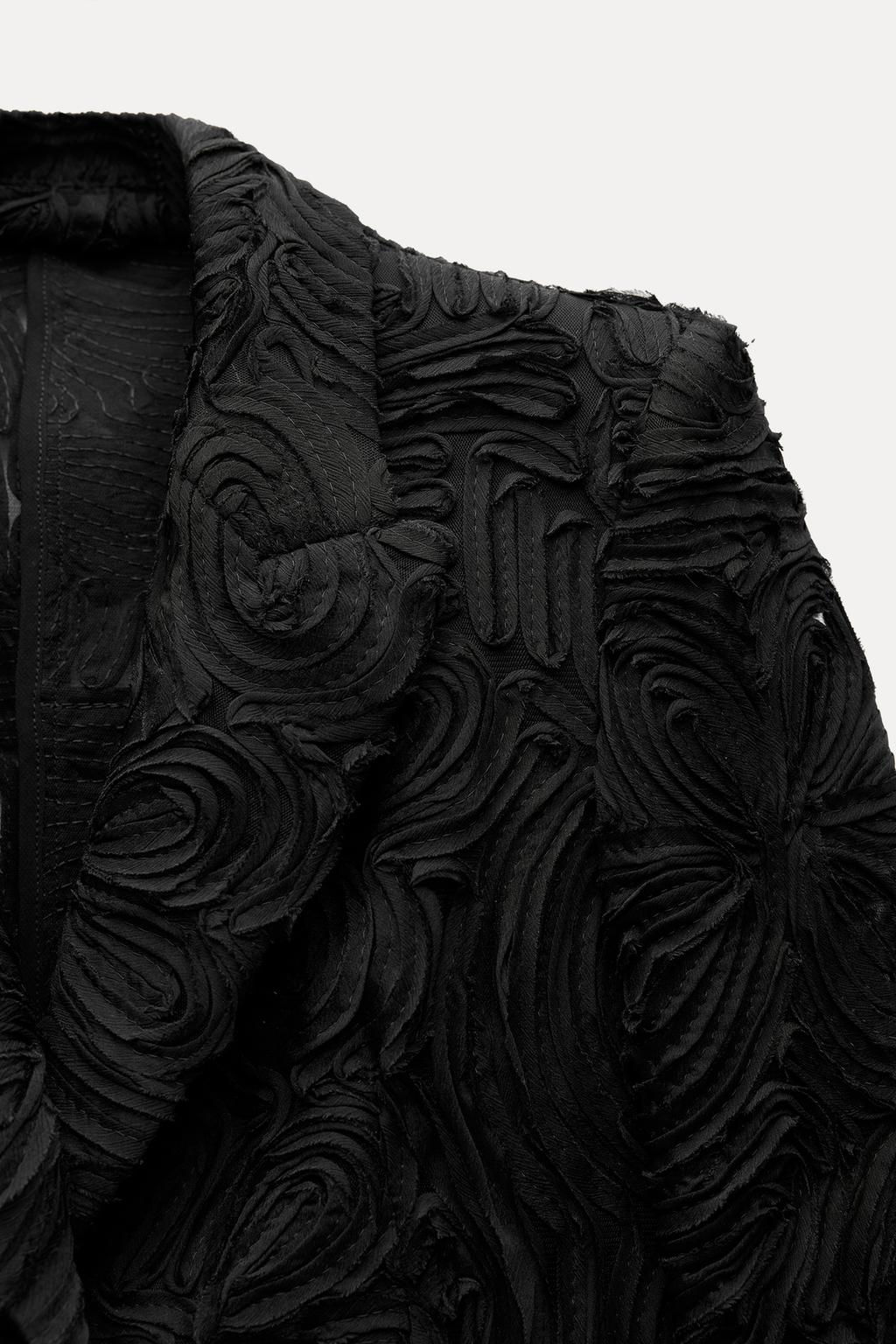 FLORAL TEXTURED FITTED BLAZER - Zara фото 5