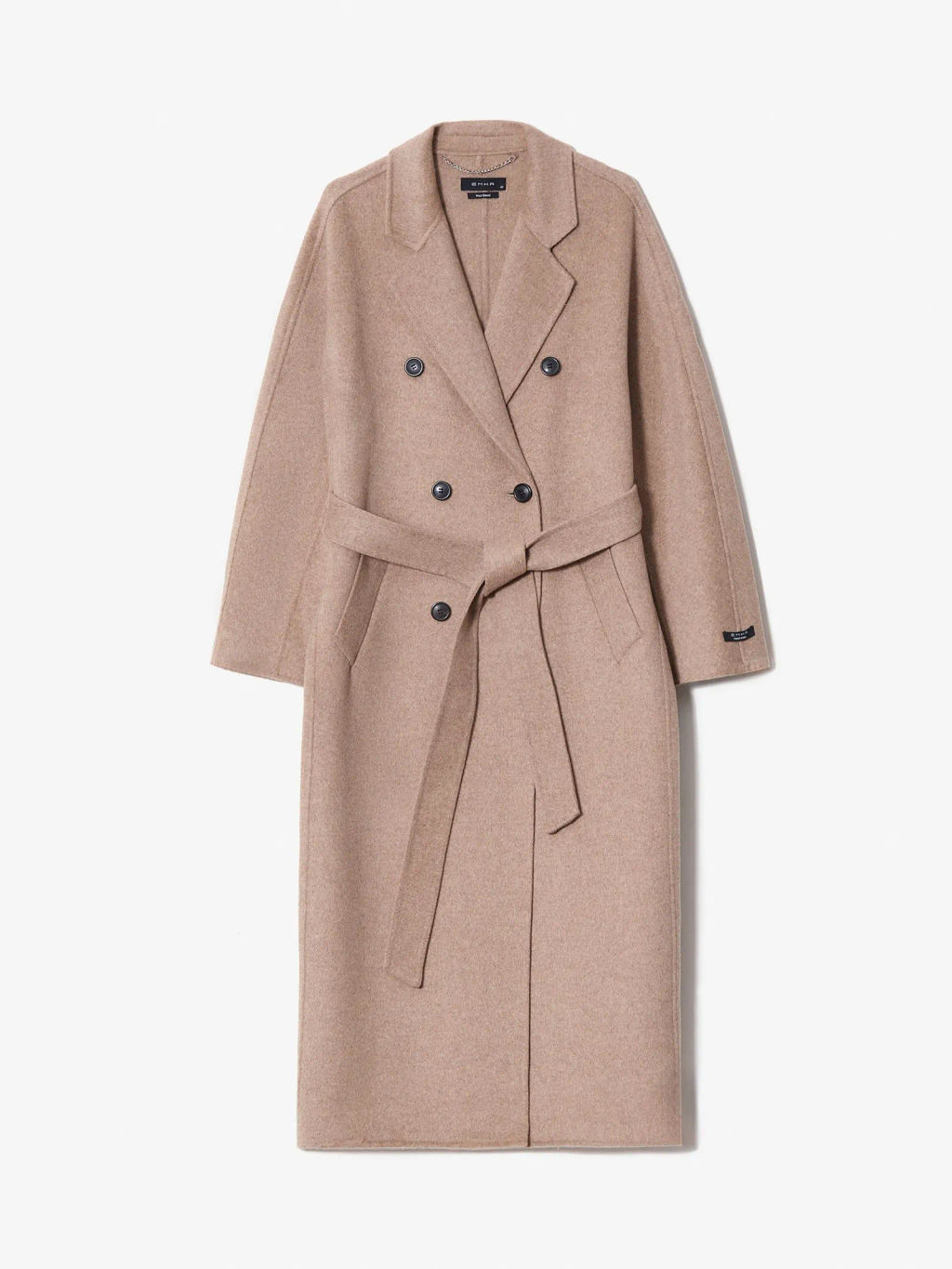 Двубортное пальто из шерсти, R133/toffees