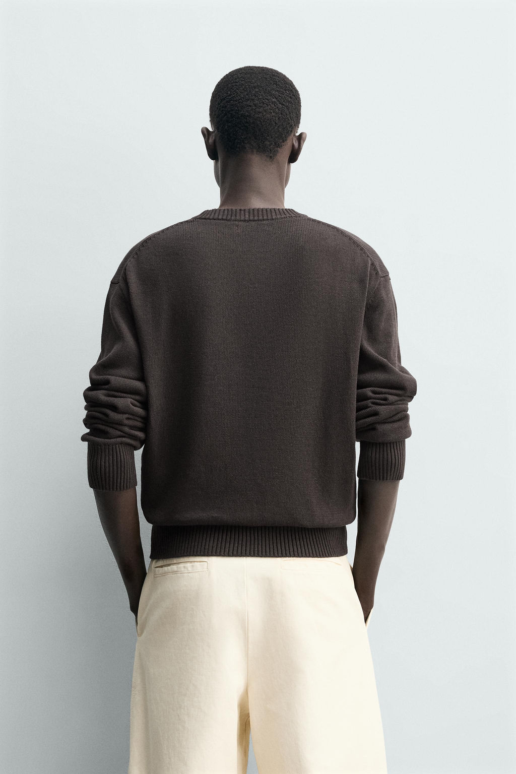 JERSEY REGULAR FIT ALGOD?N - LINO / Marr?n - Zara фото 3