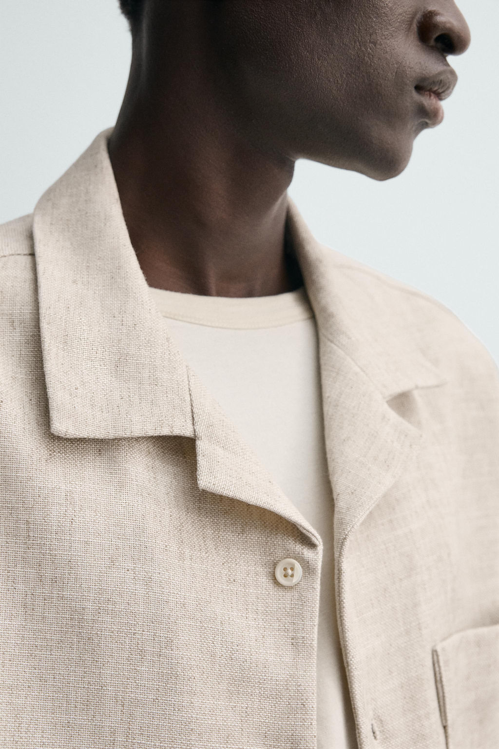 CAMISA BOXY FIT ESTRUCTURA / Beige claro - Zara фото 6