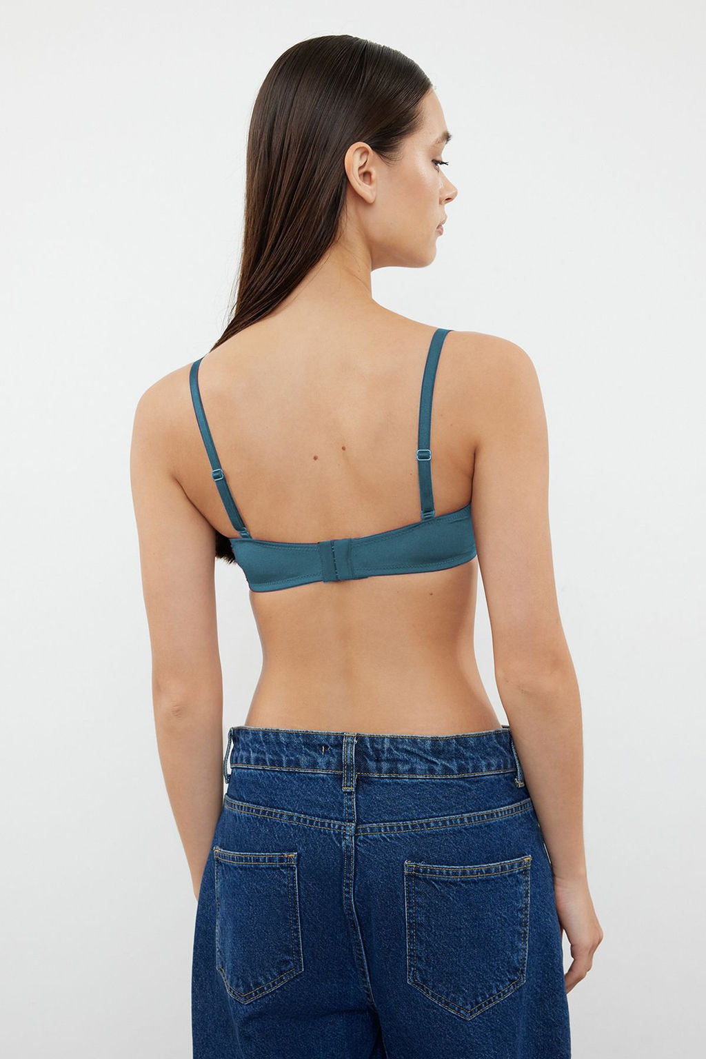 TRENDYOLMILLA Ten Dolgulu/Push-Up Butun Kap C?kar?labilir Ip Ask?l? Straplez Orme Sutyen THMAW21SU0059  фото 31