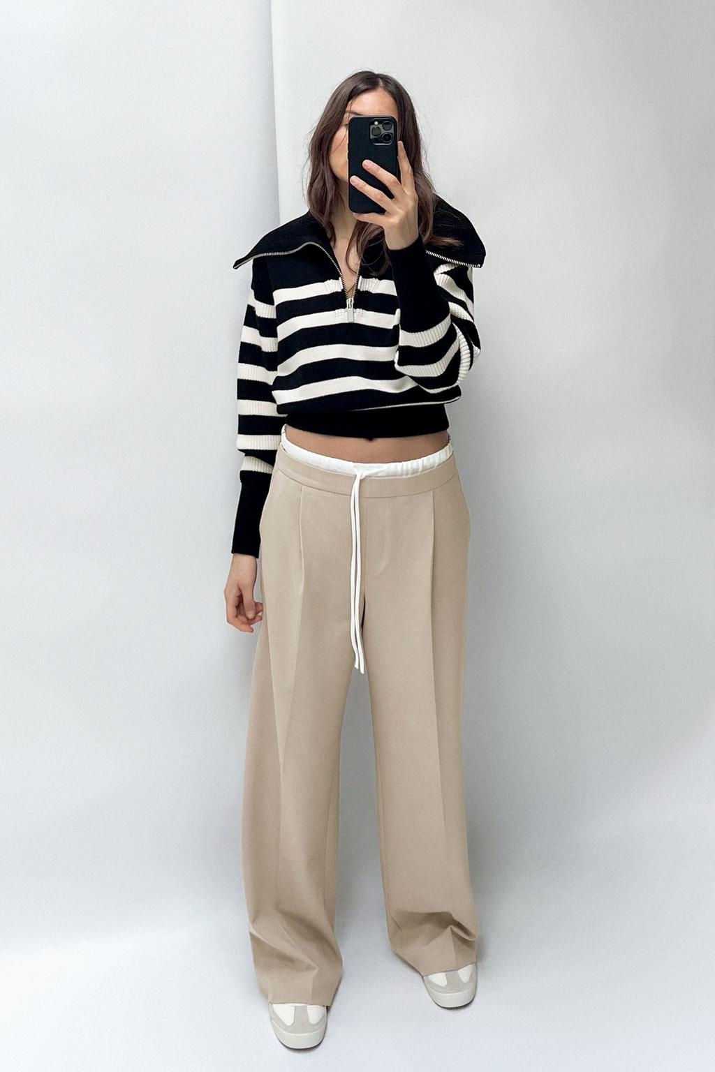 WIDE-LEG TROUSERS WITH DOUBLE WAISTBAND - Zara фото 36