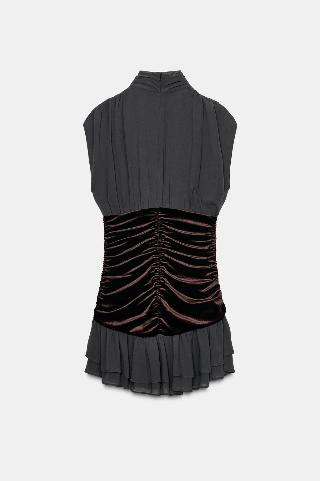 SHORT DRESS WITH VELVET AND RUFFLES - Zara фото 4