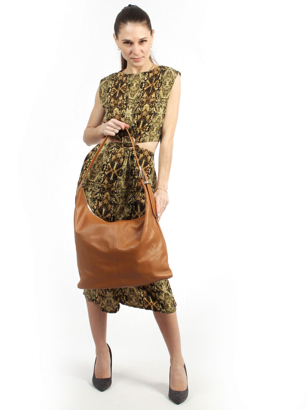 LACCOMA сумка АК3251-рыжий натуральная кожа хлопок  фото 3