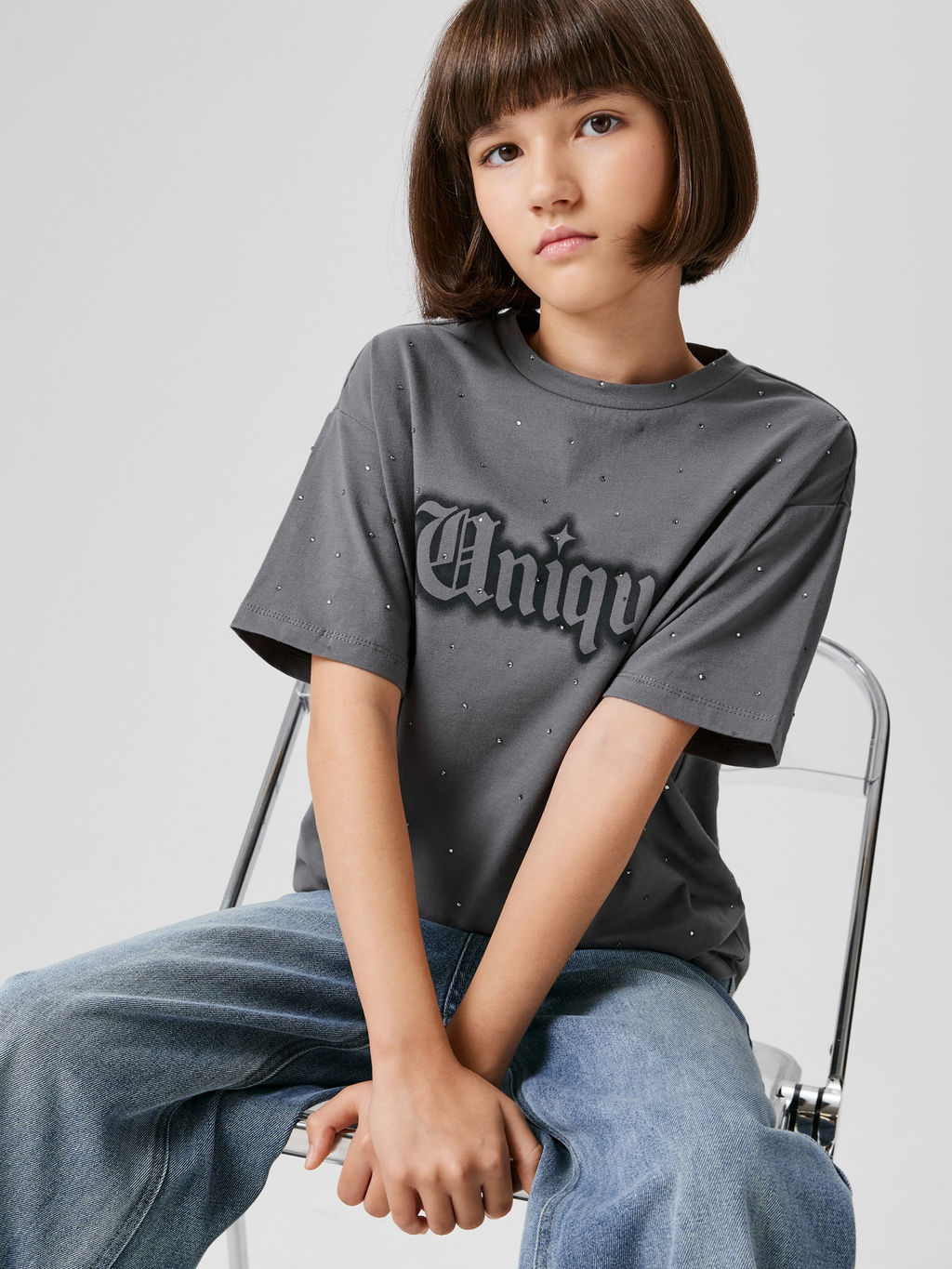 ACOOLA / Футболка детская для девочек Kampala1 графитовый фото 6