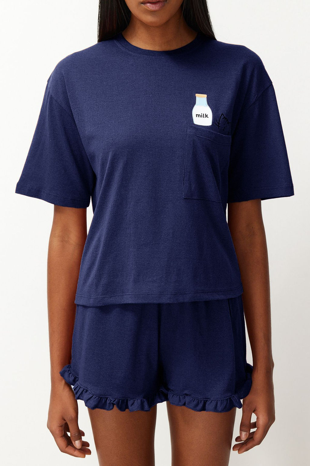 Trendyolmilla Pembe F?rf?rl? Bask?l? Sortlu Orme Pijama Tak?m? THMSS22PT0422  фото 47