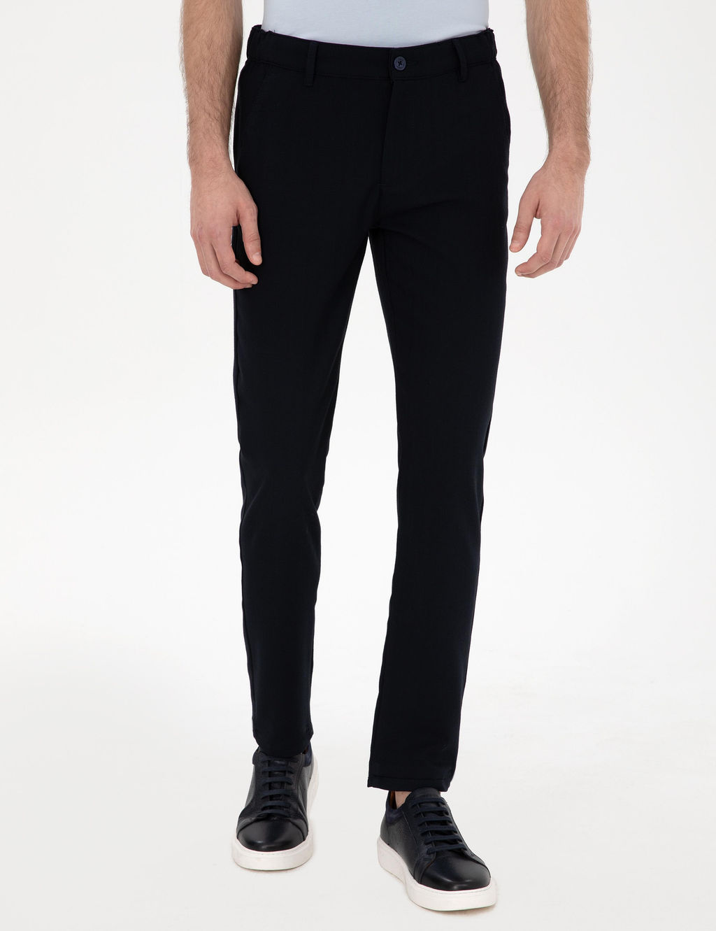 Lacivert Slim Fit Kanvas Pantolon