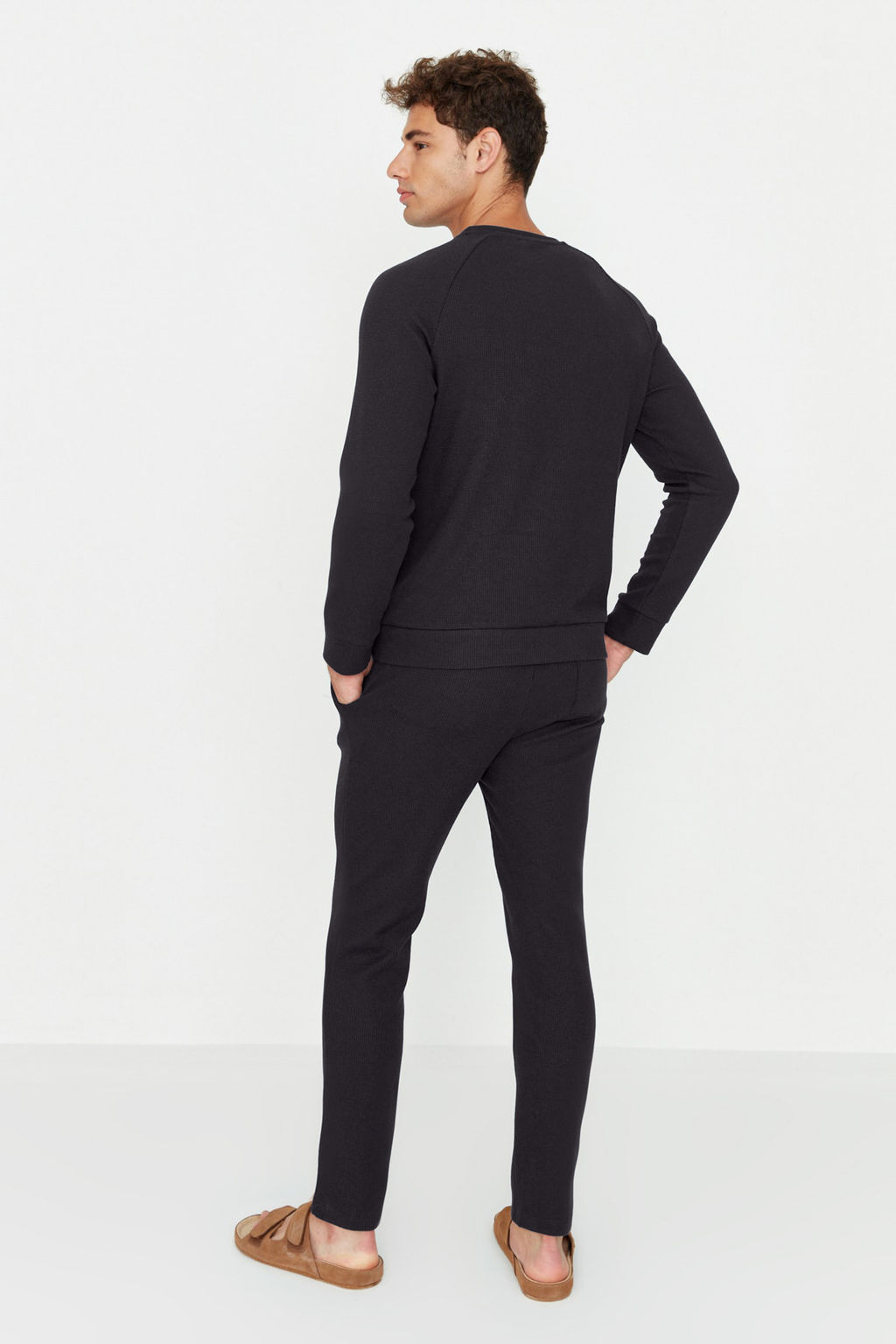 TRENDYOL MAN Lacivert Regular Fit Waffle Orme Pijama Tak?m? TMNAW23PT00015 - Trendyolmilla фото 26