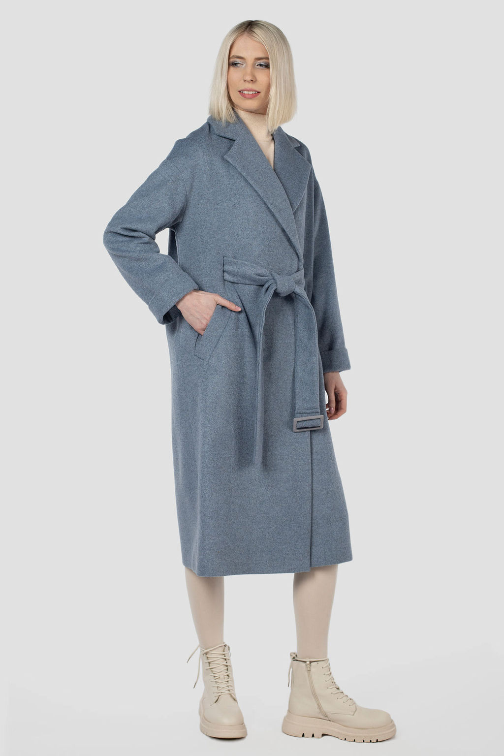 Пальто женское демисезонное (пояс) - El podio фото 6