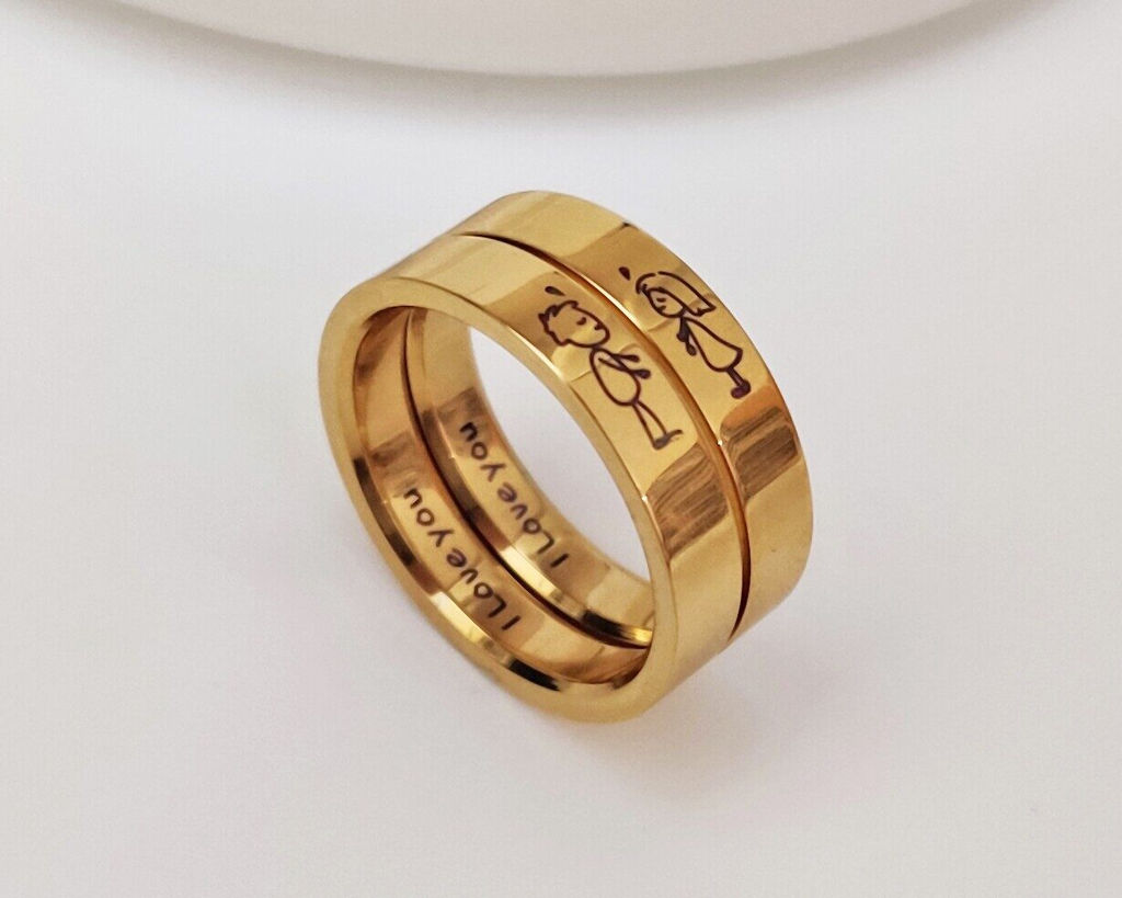 Кольцо с гравировкой Влюбленная девочка