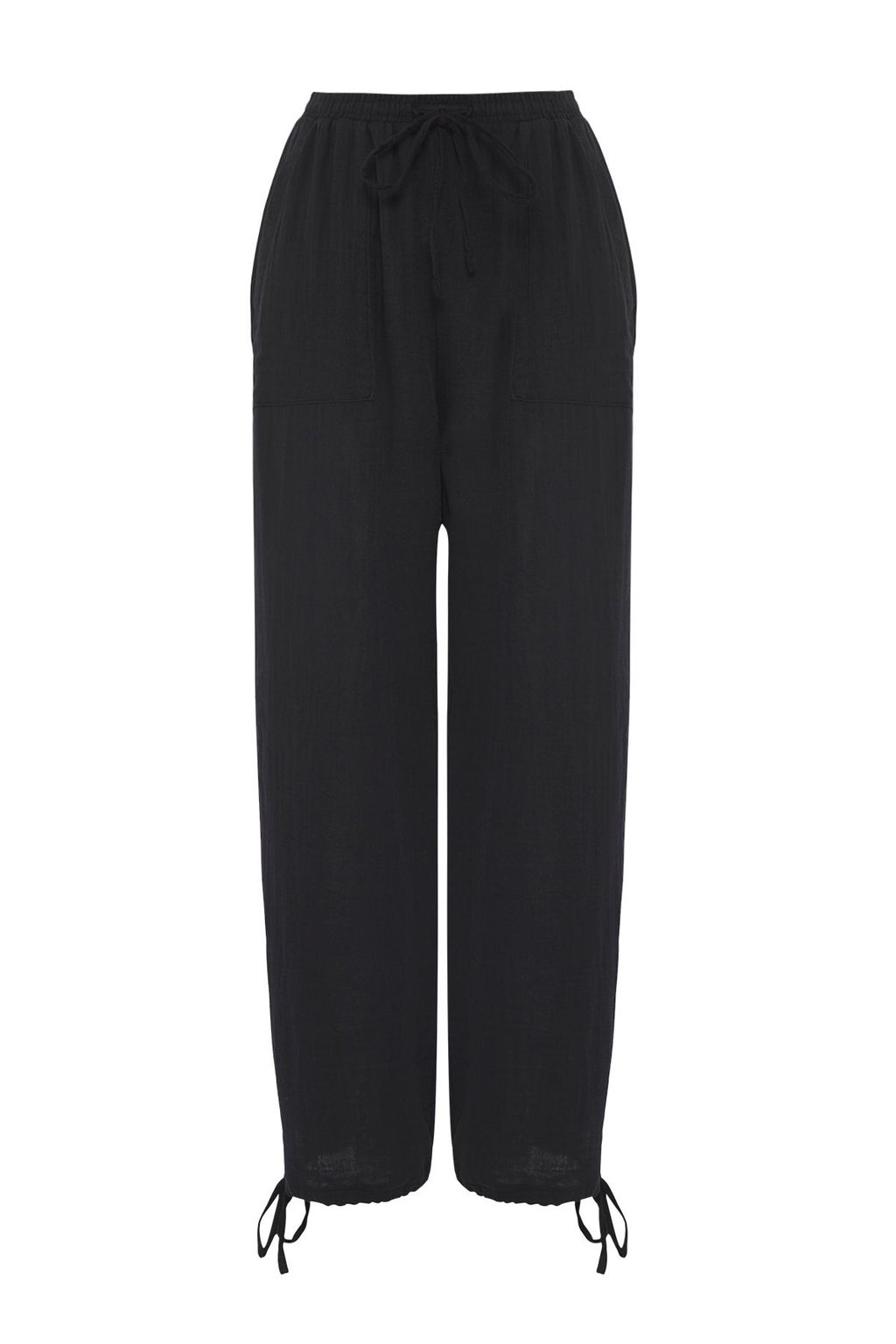 Trendyolmilla Tas Dokuma Baglama Detayl? 100% Pamuk Plaj Pantolon TBESS25PL00008  фото 9