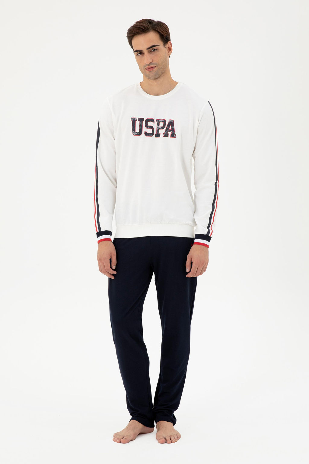 Мужской кремовый пижамный комплект Неожиданная скидка в корзине - U.s. polo assn фото 3