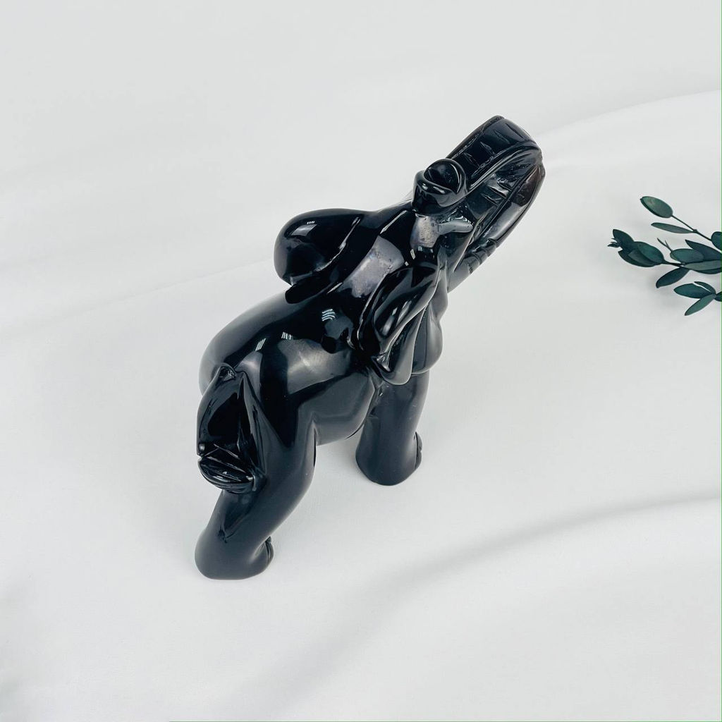 Фигурка Слон из серебристого Обсидиана