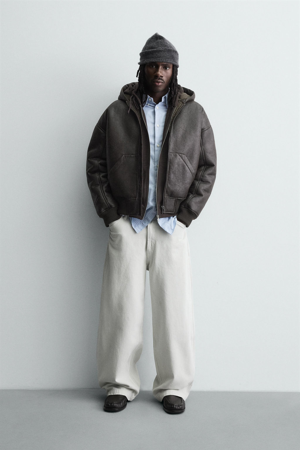 DOUBLE-FACED LEATHER EFFECT JACKET