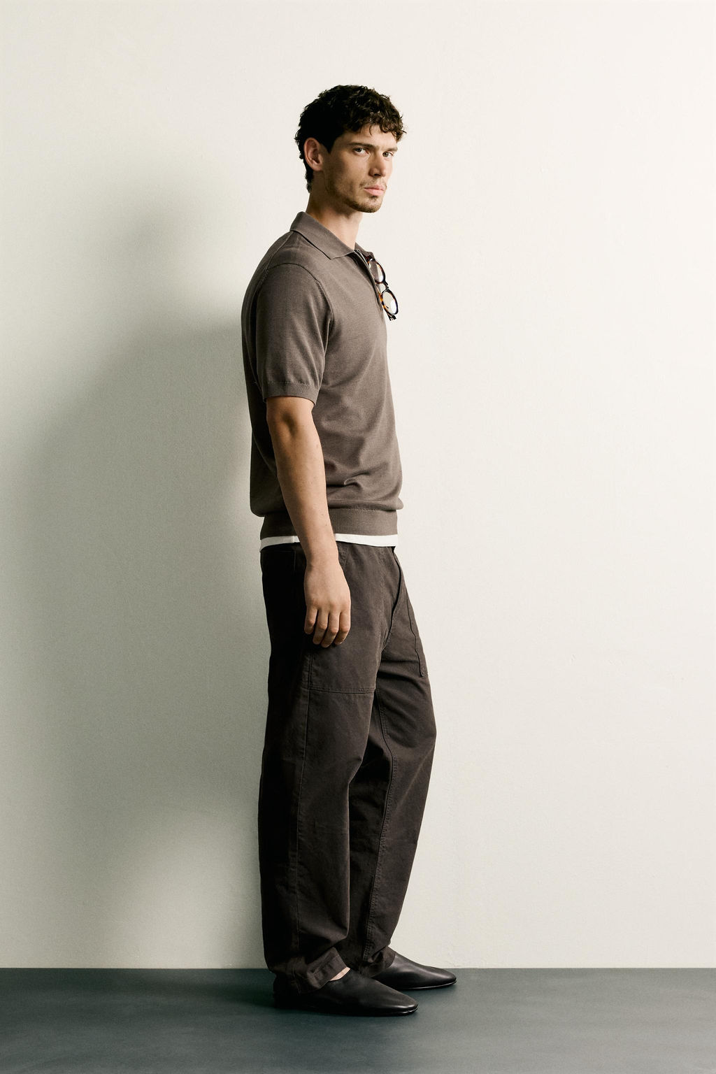 POLO PUNTO REGULAR FIT CREMALLERA / Gris topo - Zara фото 4