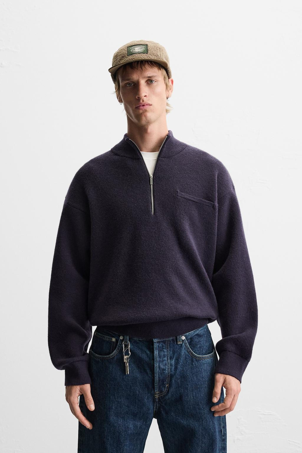 HIGH NECK QUARTER-ZIP SWEATER - Zara фото 10