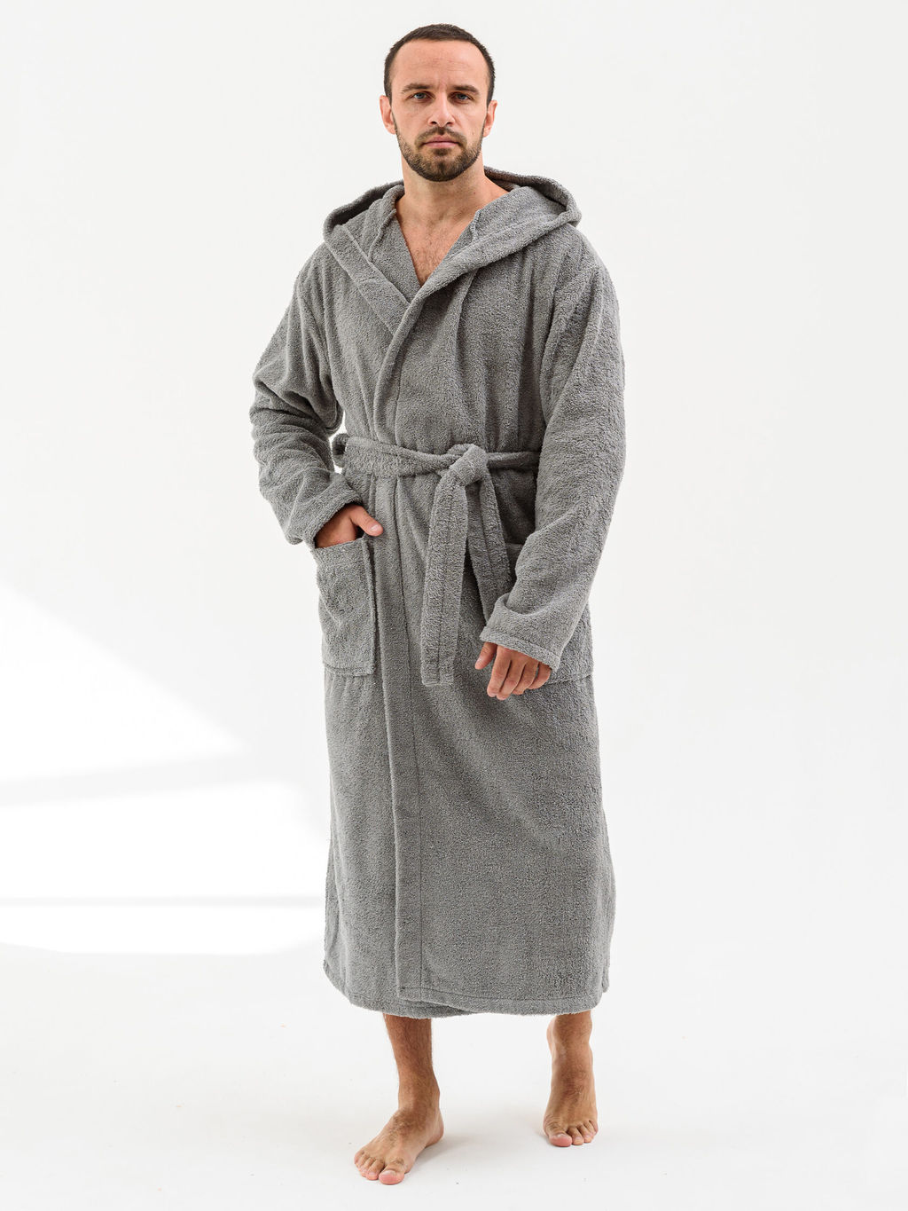 Хлопок 100% Халат махра Банный(капюшон) - Оптима фото 3