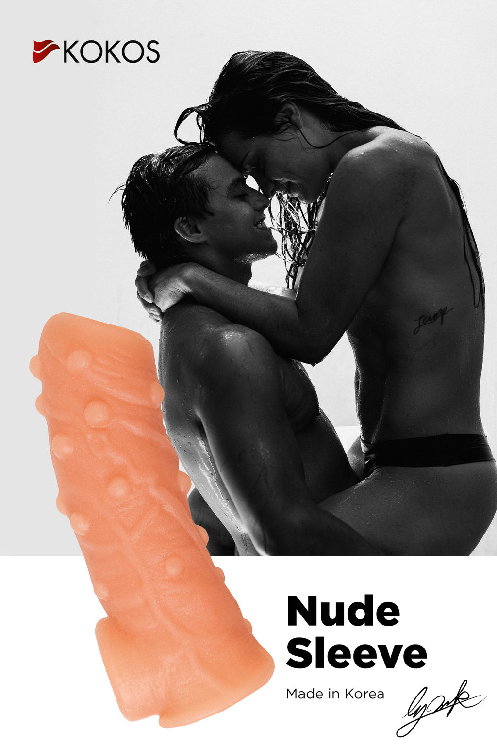 Насадка KOKOS реалистичная с дополнительной стимуляцией, TPE, телесная, 12 см  фото 9